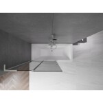 MEXEN/S - Velar L dvojkrídlová posuvná vaňová zástena 110 x 150, grafit, nikel kartáčovaný 896-110-003-41-97