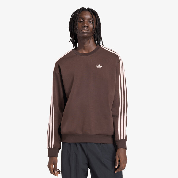 Mikina adidas Adicolor 3-Stripes Oversized Crewneck Aurora Coffee/ Sandy Pink XL