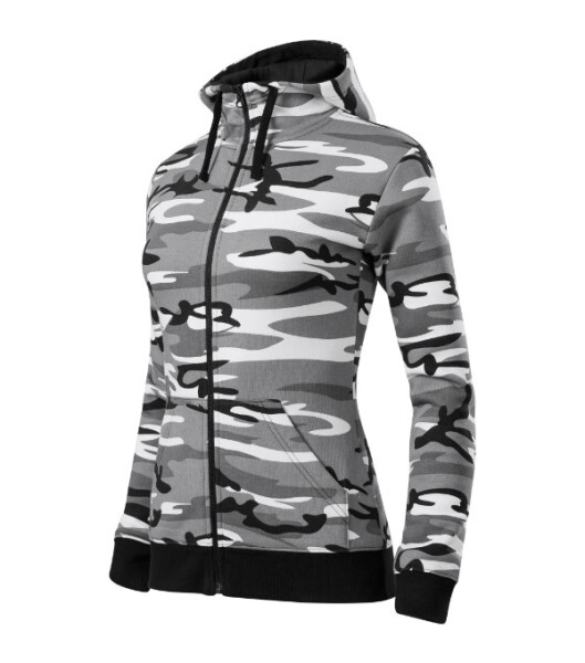 Dámska maskáčová mikina Camo Zipper Sweatshirt šedá XL