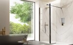 HOPA - Walk-in sprchovací kút LAGOS BLACK NEW 200 - Farba rámu - Čierna, Rozmer A - 110, Rozmer C - 200, Výplň - Číre bezpečnostné sklo - 8 mm BCLAGO11MBCN2