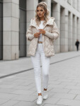 Dámska prechodná prešívaná bunda oversize PUFFILOF light beige FashionStreet TY4856 L