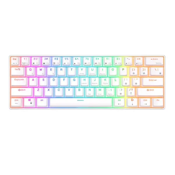 Royal Kludge RK61 RGB hnedé spínače biela / Bezdrôtová klávesnica / mechanická / BT USB / US Layout (RK61-3)