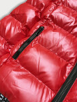 Dámska červená metalická bunda s kapucňou (xw808x) odstíny červené S (36)