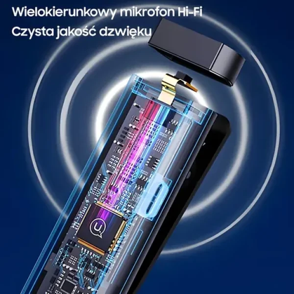 USAMS US-ZB243 / Bezdrôtový klopový mikrofón / ENC / 2.4GHz / USB-C (ZB243MKF01)