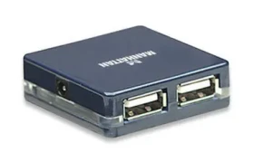 Manhattan mikro USB 2.0 Hub / 4 porty / modrý (160605-MA)