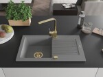 MEXEN/S MEXEN/S - Pablo granitový drez 1-miska s odkvapkávačom vrátane batérie Rita, šedý 6510-71-670300-50