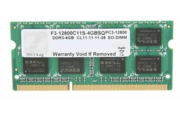 G.Skill 4GB (1x4GB) 1600MHz DDR3 CL11 SO-DIMM 1.5V (F3-12800CL11S-4GBSQ)