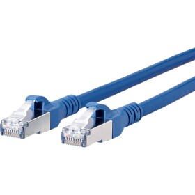 Metz Connect 1308451544-E RJ45 sieťové káble, prepojovacie káble CAT 6A S/FTP 1.50 m modrá s ochranou 1 ks; 1308451544-E