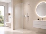 CERANO - Sprchová zástena Walk-in Orbis Round - Ľavá - 8 mm - guľatá vzpera - chróm, mliečne sklo - 120x200 CER-682261