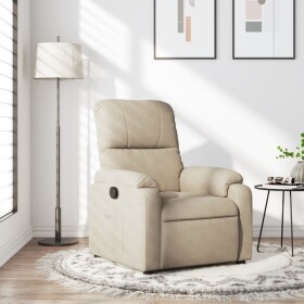 VidaXL Rozkładany fotel, krémový, obity mikrofibrą