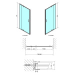 POLYSAN - EASY BLACK otočné sprchové dvere 760-900, sklo Brick EL1638B