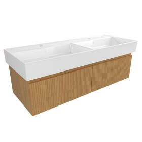 Kúpeľňová skrinka s umývadlom SAT Evolution 118x30x44, 5 cm dub medový mat SATEVO120DMU2 SATEVO120DMU2
