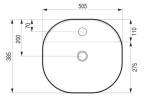 HOPA - Umývadlo na dosku PIEGO - Rozmer A - 50,5 cm, Rozmer B - 38,5 cm, Rozmer C - 12 cm OLKLT2202