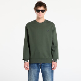 Mikina FRED PERRY Crew Neck Sweatshirt Court Green/ Snow White/ Navy S