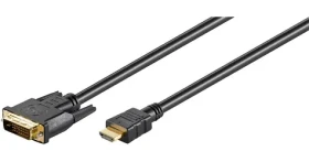MicroConnect kábel Dual-link HDMI (M) - DVI-D 24 +1 (M) 5m čierna / FullHD (1920x1080) @ 60Hz / obojsmerný (HDM192415)