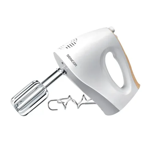 Sencor SHM 5205-EUE3 biela / Ručný šľahač / 500 W / 5 rýchlostí / hnetacie šľahacie metly (8590669288564)