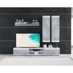 Obývacia stena Nala (sivá, biela, 175 cm)