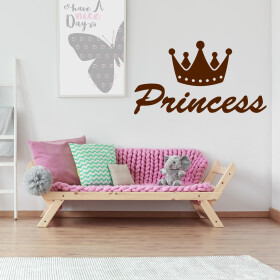 Veselá Stena Samolepka Princess Farba: hnědá, Veľkosť: 40 x 23 cm