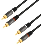 LogiLink audio kábel 2x RCA - 2x RCA 5m čierna / Kábel / Pozlátené konektory / Tienený (CA1207)
