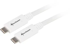 Sharkoon USB-C - USB-C biela / Dátový kábel / USB 3.2 Gen 2 (10 Gb/s) / 0,5 m (4044951021178)