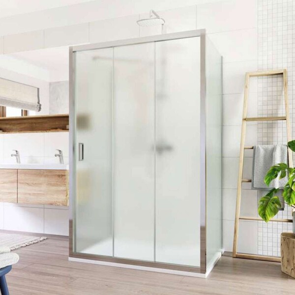 Mereo Sprchovací kút, Lima, obdĺžnik do priestoru U, trojdiel., zasun.,120x80x120 cm, chróm ALU,sklo Point CK89612K