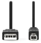 Nedis kábel USB 2.0 AB čierny / Kábel USB / USB-A - USB-B / k tlačiarni / 1 m (CCGL60100BK10)