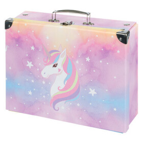 BAAGL Skladací školský kufrík Rainbow Unicorn s kovaním / 32.5 x 10.5 x 26 cm (A-33184)