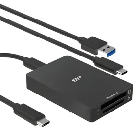 Silicon Power CreatePro BS10 čierna / Čítačka pamäťových kariet / CFexpress B / SD 4.0 / USB-C 10 Gb/s (SPU3CCSREDBS100K)
