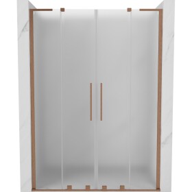 MEXEN/S - Velar L Duo posuvné sprchové dvere 160, dekor, meď kartáčovaná 871-160-003-32-65