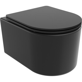 MEXEN/S - Sofia Závesná WC misa Rimless Tornado vrátane sedátka s slow slim, duroplast, čierna mat 30541085T