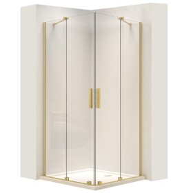 REA - Sprchová kabína Montana Double Gold Brush 80x80 REA-K6695