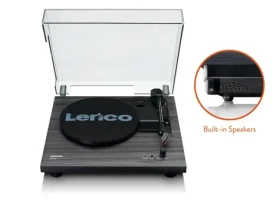 Lenco LS-10 čierna / Gramofón / 33 amp; 45 RPM / RCA / 3.5 mm jack / predzosilňovač / repro (LS10BK)
