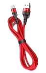 USAMS SJ313 U26 červená / Kábel / USB-C / opletený / 3A / 1 m (SJ313TC02)