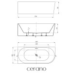 CERANO - Vaňa akrylátová Bianco - voľne stojaca - asymetrická - ľavá - biela lesklá - 180x80x58 CER-674908