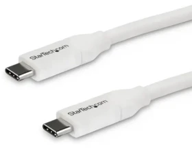 StarTech biela / Napájací kábel USB-C / PD / 5A / 4 m (USB2C5C4MW)