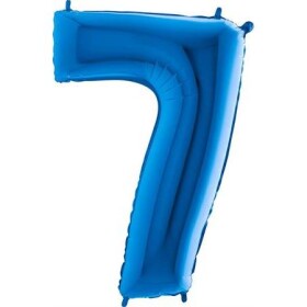 Nafukovací balónik číslo 7 modrý 102 cm extra veľký - Grabo