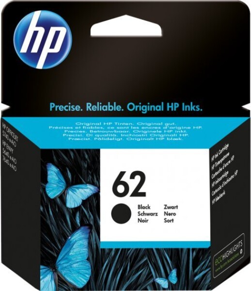 HP HP 62 Juodas Ink Cartridge, 200 pages, for HP ENVY 5540, 5640, 5740