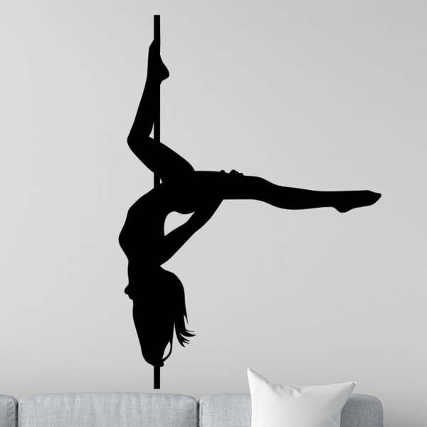 Veselá Stena Samolepka Pole dance Farba: černá, Veľkosť: 60 x 42 cm