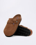 Birkenstock Boston Suede Leather Dark Tea Tonal FB 42