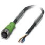 Phoenix Contact SAC-4P- 3,0-PVC/M12FS pripojovací kábel pre senzory - aktory, 1404407, piny: 4, 3.00 m, 1 ks; 1404407