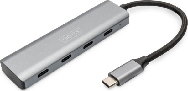Digitus DIGITUS USB-C-Hub 4-Port 3.1->4xC3.1 integr. Kabel silber