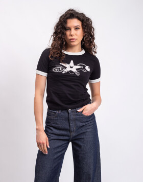 Carhartt WIP W' S/S Outlaw Star Ringer T-Shirt Black/Wax heavy stone wash S