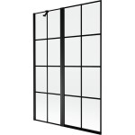 MEXEN - MIST vaňová zástena 120x150 cm 6mm f+s, čierna, dekor, ľavá 8A9-120-011-70-77-L