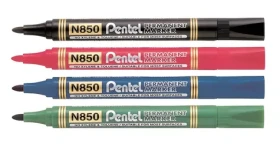 Pentel N850-AE čierna / Popisovač permanentný / kužeľový hrot / 1,5 mm (N850-AE)