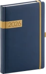 NOTIQUE Denný diár Twill 2026 modro-zlatý / 15 x 21 cm (PGD-DA5TW-6016)