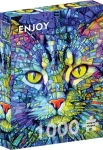 ENJOY Puzzle Fiona, mačka z vitráže /1000 dielikov/ od 14 rokov