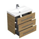 Kúpeľňová skrinka s umývadlom SAT Cube Way 80x76, 5x46 cm dub Hickory CUBE46803DHVER CUBE46803DHVER
