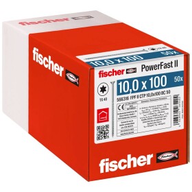 Fischer PowerFast II 566316 skrutka so zápustnou hlavou 10 mm 100 mm vnútorná hviezdica ocel glavanizované zinkom 50 ks; 566316