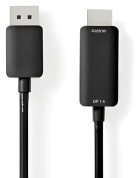 Nedis DisplayPort-HDMI kábel čierna / Kábel DisplayPort na HDMI / 4K 60Hz / Poniklované konektory / 2 m (CCGP37104BK20)