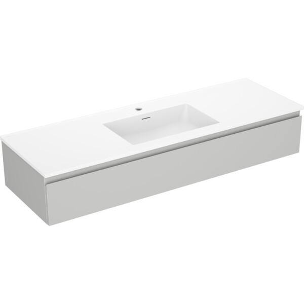 MEXEN/S - Orio kúpeľňová skrinka 140 cm s umývadlom Otis, 1 šuplík, sivá mat/biela mat 91A10-14023-1-BF62-W18M01